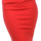 Knee Length Stretch Pencil Skirt with Skinny Belt