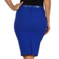 Knee Length Stretch Pencil Skirt with Skinny Belt