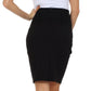 Petite High Waist Stretch Pencil Skirt with Wide Belt