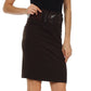 Petite High Waist Stretch Pencil Skirt with Wide Belt