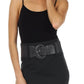 Petite High Waist Stretch Pencil Skirt with Wide Belt