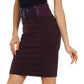 Petite High Waist Stretch Pencil Skirt with Wide Belt