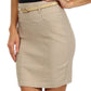 Sakkas Petite Stretch Short Pencil Skirt with Skinny Belt