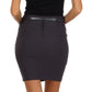 Sakkas Petite Stretch Short Pencil Skirt with Skinny Belt
