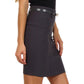 Sakkas Petite Stretch Short Pencil Skirt with Skinny Belt