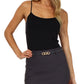 Sakkas Petite Stretch Short Pencil Skirt with Skinny Belt