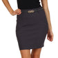 Sakkas Petite Stretch Short Pencil Skirt with Skinny Belt