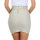 Sakkas Petite Stretch Short Pencil Skirt with Skinny Belt
