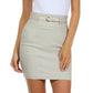 Sakkas Petite Stretch Short Pencil Skirt with Skinny Belt