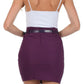 Sakkas Petite Stretch Short Pencil Skirt with Skinny Belt