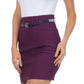 Sakkas Petite Stretch Short Pencil Skirt with Skinny Belt