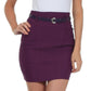 Sakkas Petite Stretch Short Pencil Skirt with Skinny Belt