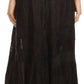 Sakkas Alber Adjustable Waist Boho Skirt With Detailed Embroidery With Ruffle Trim