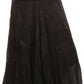Sakkas Alber Adjustable Waist Boho Skirt With Detailed Embroidery With Ruffle Trim