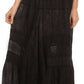 Sakkas Alber Adjustable Waist Boho Skirt With Detailed Embroidery With Ruffle Trim