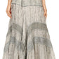 Sakkas Alber Adjustable Waist Boho Skirt With Detailed Embroidery With Ruffle Trim