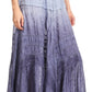 Sakkas Alber Adjustable Waist Boho Skirt With Detailed Embroidery With Ruffle Trim