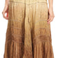 Sakkas Alber Adjustable Waist Boho Skirt With Detailed Embroidery With Ruffle Trim