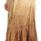 Sakkas Alber Adjustable Waist Boho Skirt With Detailed Embroidery With Ruffle Trim