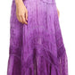 Sakkas Alber Adjustable Waist Boho Skirt With Detailed Embroidery With Ruffle Trim