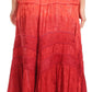 Sakkas Alber Adjustable Waist Boho Skirt With Detailed Embroidery With Ruffle Trim