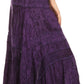 Sakkas Alber Adjustable Waist Boho Skirt With Detailed Embroidery With Ruffle Trim