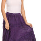 Sakkas Alber Adjustable Waist Boho Skirt With Detailed Embroidery With Ruffle Trim