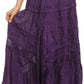 Sakkas Alber Adjustable Waist Boho Skirt With Detailed Embroidery With Ruffle Trim