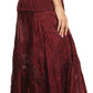 Sakkas Alber Adjustable Waist Boho Skirt With Detailed Embroidery With Ruffle Trim
