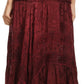 Sakkas Alber Adjustable Waist Boho Skirt With Detailed Embroidery With Ruffle Trim