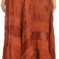 Sakkas Alber Adjustable Waist Boho Skirt With Detailed Embroidery With Ruffle Trim