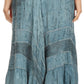 Sakkas Alber Adjustable Waist Boho Skirt With Detailed Embroidery With Ruffle Trim