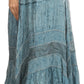 Sakkas Alber Adjustable Waist Boho Skirt With Detailed Embroidery With Ruffle Trim