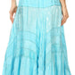 Sakkas Alber Adjustable Waist Boho Skirt With Detailed Embroidery With Ruffle Trim