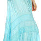 Sakkas Alber Adjustable Waist Boho Skirt With Detailed Embroidery With Ruffle Trim