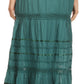 Sakkas 80123 - Gia Bohemian Adjustable Lace Embroidered Wide Lined Long Ethnic Skirt  - Black - OS