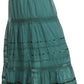 Sakkas 80123 - Gia Bohemian Adjustable Lace Embroidered Wide Lined Long Ethnic Skirt  - Black - OS
