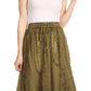 Sakkas Debora Full Length Embroidered Maxi Skirt with Adjustable Waist