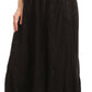 Sakkas Debora Full Length Embroidered Maxi Skirt with Adjustable Waist