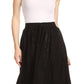 Sakkas Debora Full Length Embroidered Maxi Skirt with Adjustable Waist