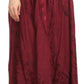 Sakkas Debora Full Length Embroidered Maxi Skirt with Adjustable Waist