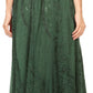 Sakkas Debora Full Length Embroidered Maxi Skirt with Adjustable Waist