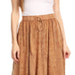Sakkas Debora Full Length Embroidered Maxi Skirt with Adjustable Waist