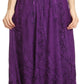 Sakkas Debora Full Length Embroidered Maxi Skirt with Adjustable Waist