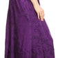 Sakkas Debora Full Length Embroidered Maxi Skirt with Adjustable Waist