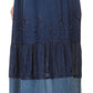 Sakkas Tania Long Bohemian Embroidered Maxi Skirt with Adjustable Waist