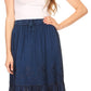 Sakkas Tania Long Bohemian Embroidered Maxi Skirt with Adjustable Waist