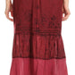 Sakkas Tania Long Bohemian Embroidered Maxi Skirt with Adjustable Waist