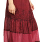 Sakkas Tania Long Bohemian Embroidered Maxi Skirt with Adjustable Waist