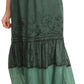 Sakkas Tania Long Bohemian Embroidered Maxi Skirt with Adjustable Waist